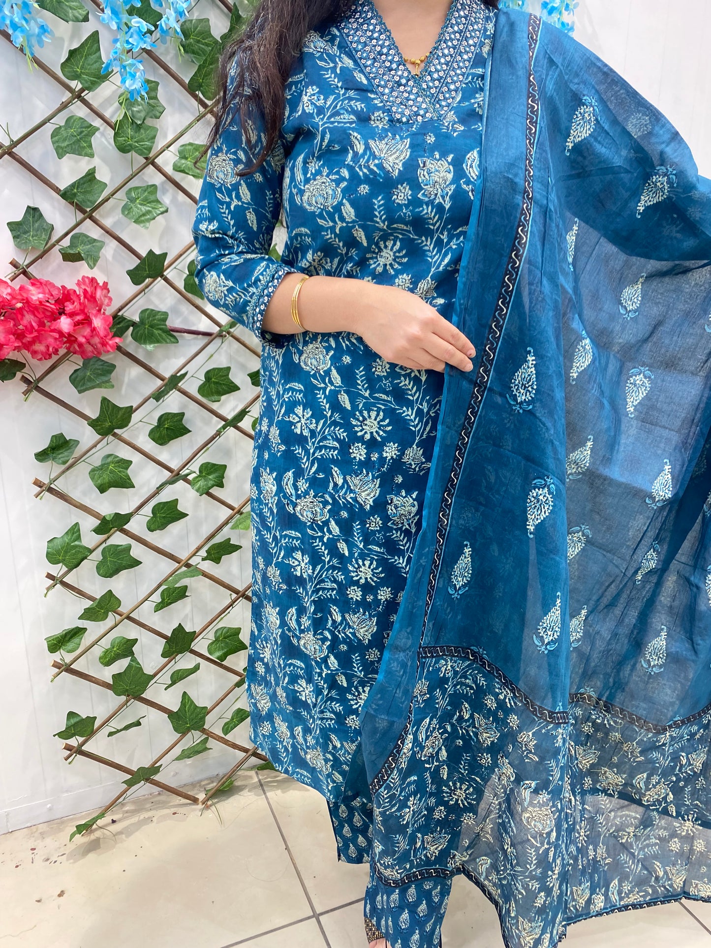 Rama Blue Pure Cotton Set