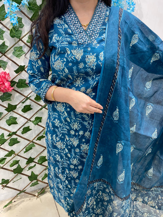 Rama Blue Pure Cotton Set