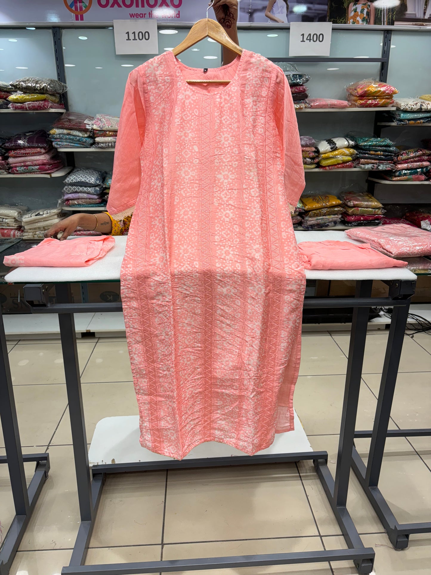 Peach Muslin Suit