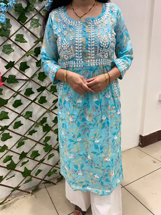 Light Blue Chikankari