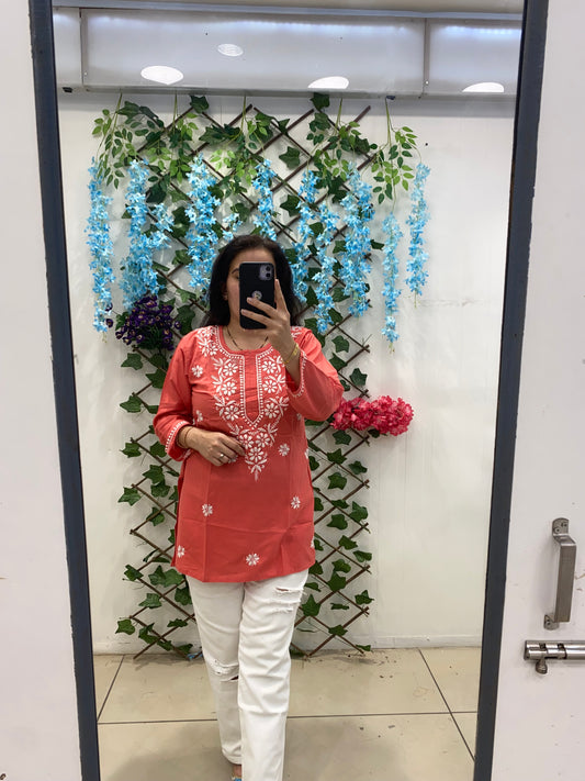 Short Chikankari Kurti