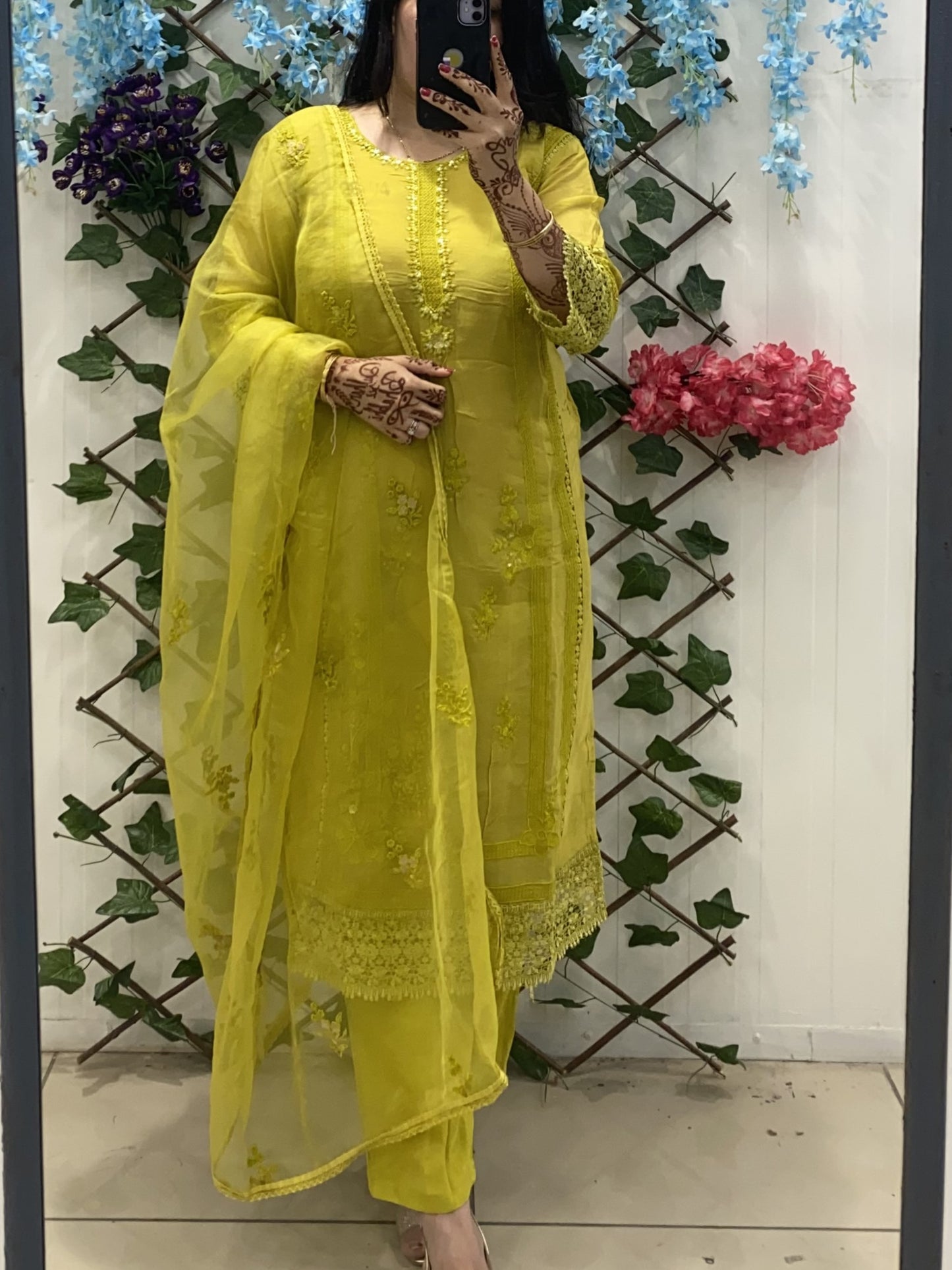 Yellow Organza Suit