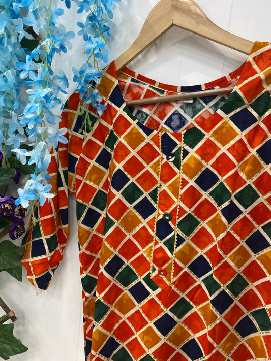 Multicolor Rayon Kurti