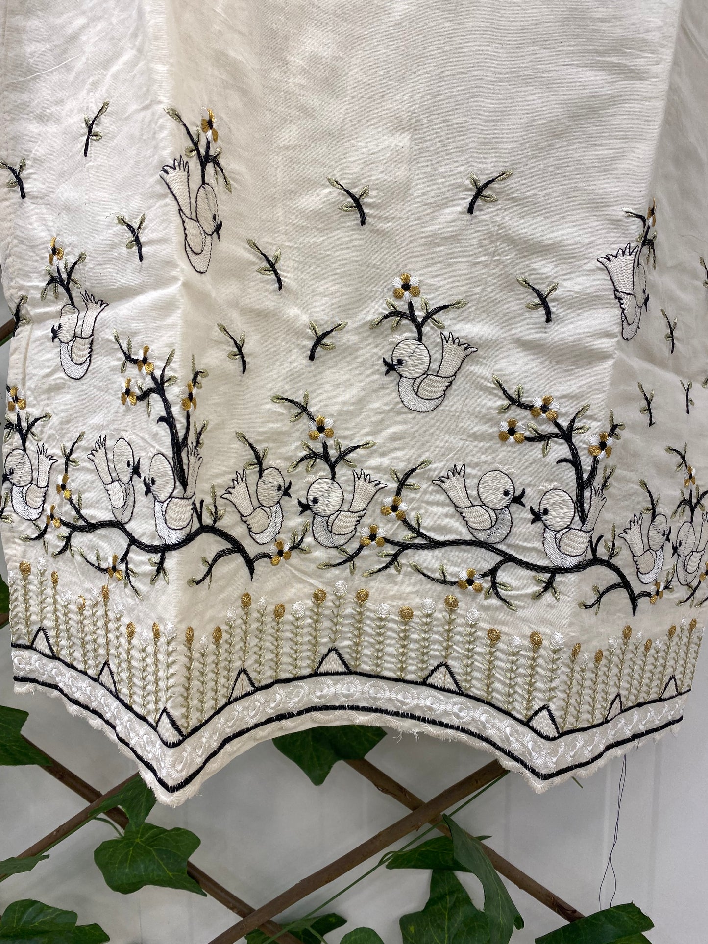 White Co-ord Set With Birds