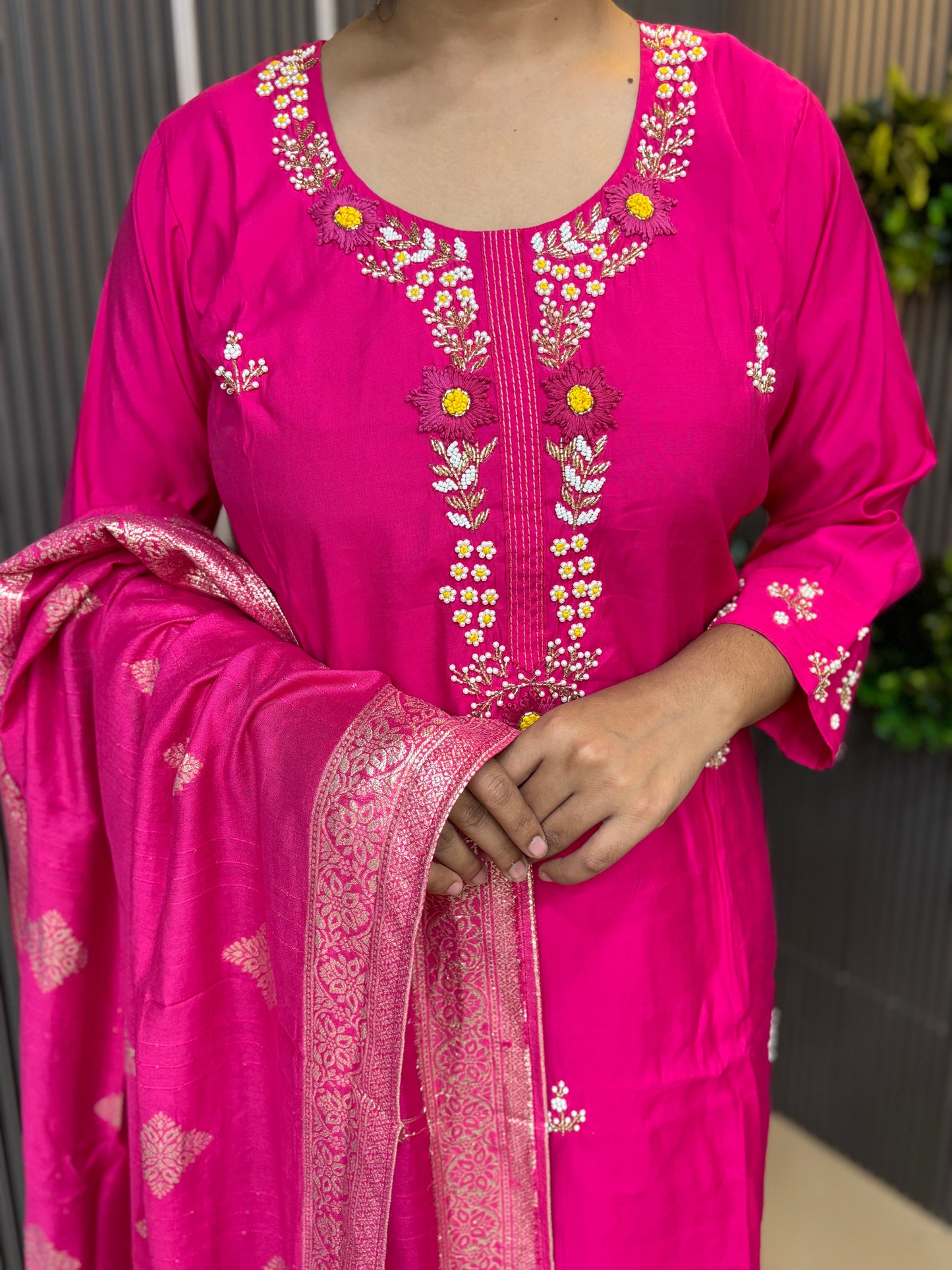 Rani hand embroidery kurta set