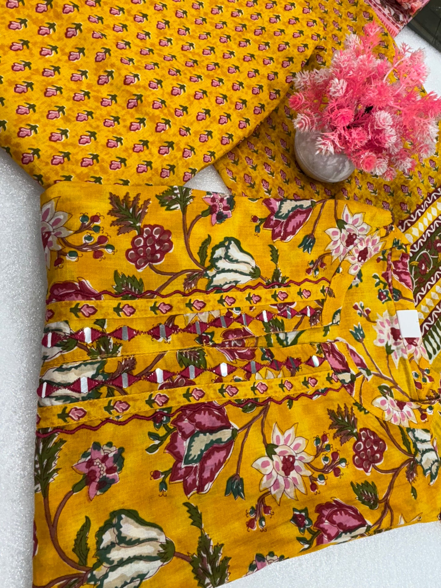 Yellow pure cotton daily wear kurta set