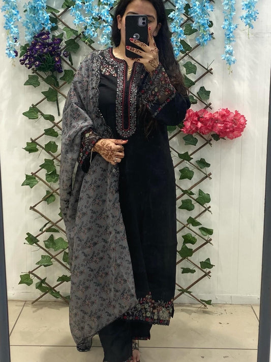 Black Pakistani Style Suit