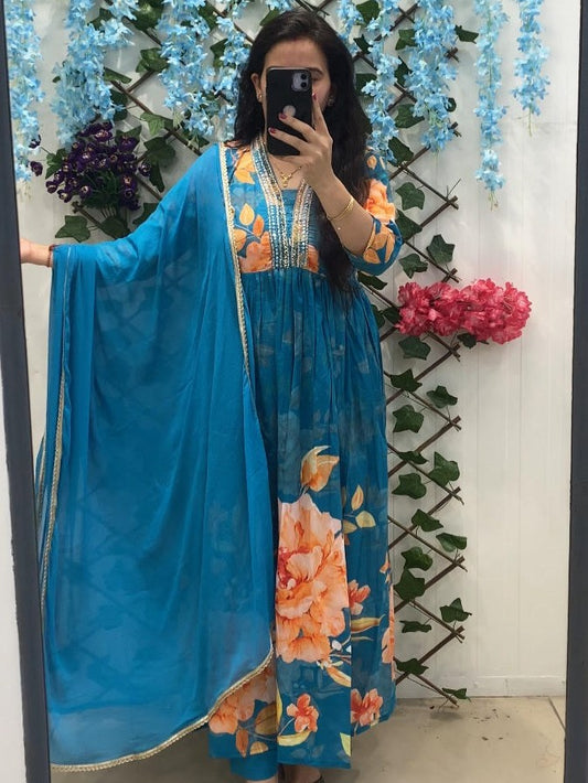 Blue Anarkali Suit